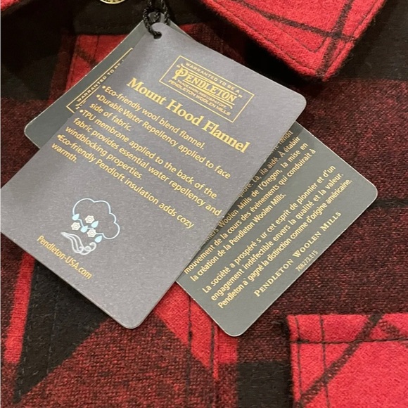 Pendleton Buffalo Plaid Mount Hood Flannel Wool Blend Jacket Mens Small NWT - Picture 6 of 9